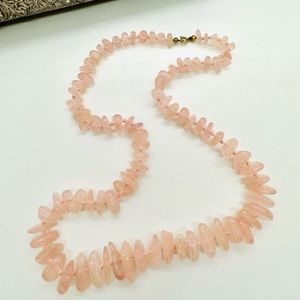Vintage Tumbled Rose Quartz Necklace